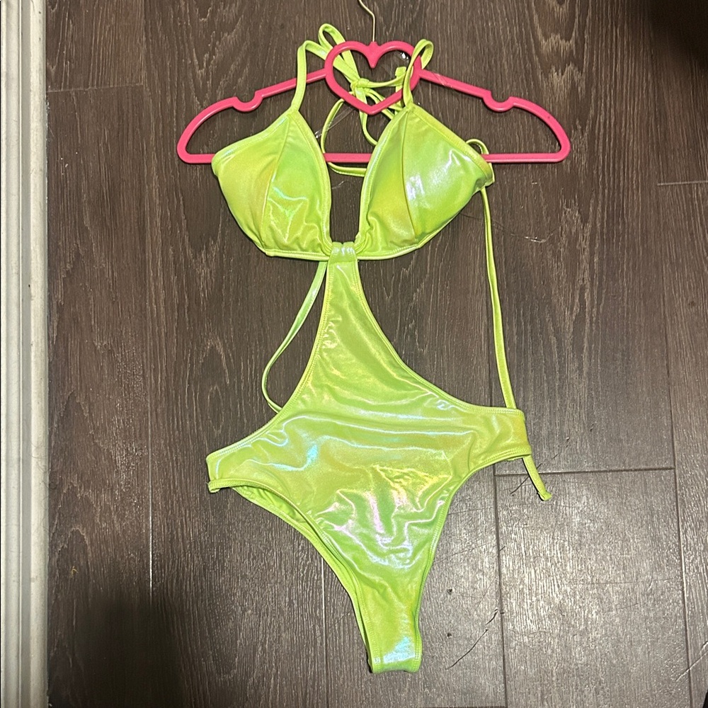 Kids Neon Green One Piece Swimsuit